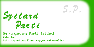 szilard parti business card